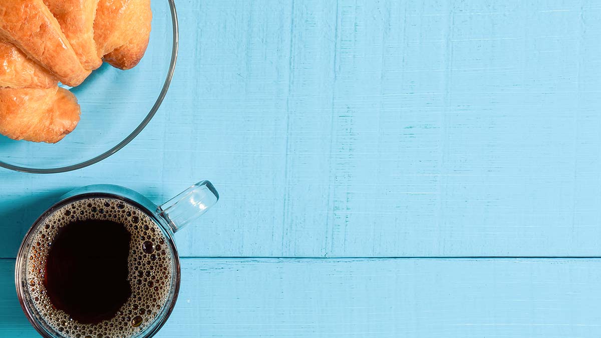 Coffee and Croissant Background